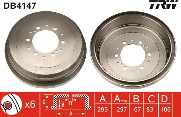 TRW DB4147 - Tamburo freno www.autoricambit.com