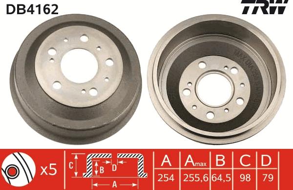 TRW DB4162 - Tamburo freno www.autoricambit.com