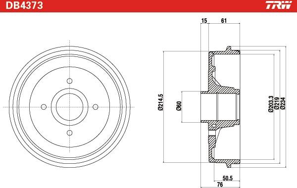 TRW DB4373 - Tamburo freno www.autoricambit.com