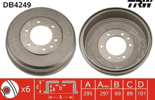 TRW DB4249 - Tamburo freno www.autoricambit.com