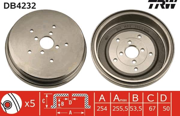 TRW DB4232 - Tamburo freno www.autoricambit.com