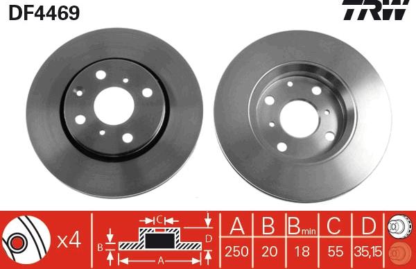 TRW DF4469 - Discofreno www.autoricambit.com