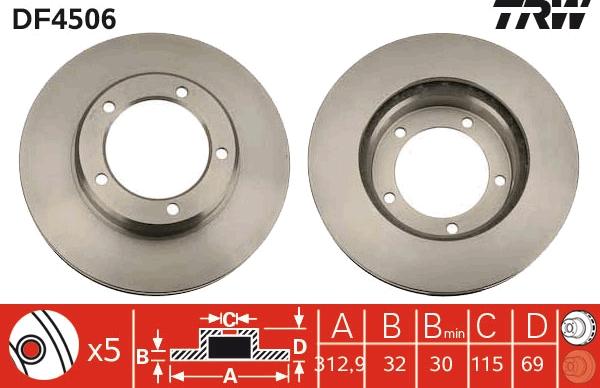 TRW DF4506 - Discofreno www.autoricambit.com