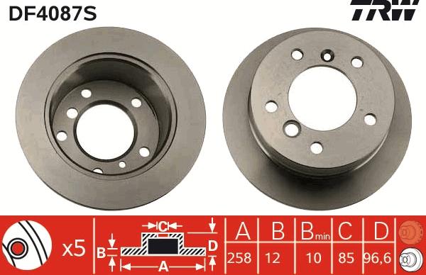 TRW DF4087S - Discofreno www.autoricambit.com