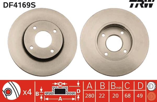 TRW DF4169S - Discofreno www.autoricambit.com