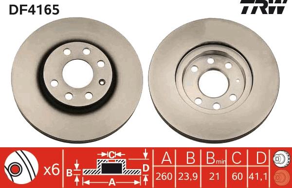 TRW DF4165 - Discofreno www.autoricambit.com