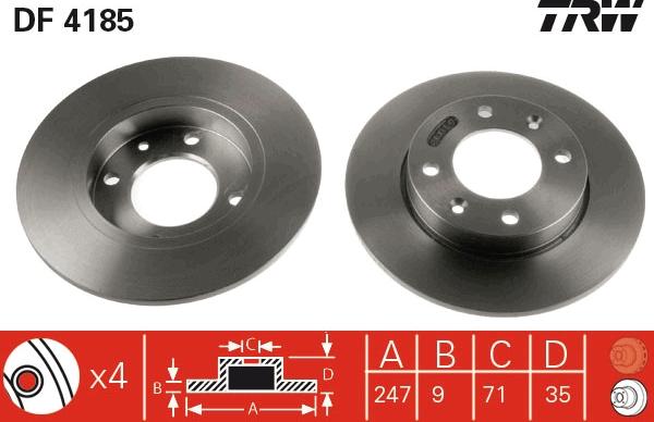 TRW DF4185 - Discofreno www.autoricambit.com