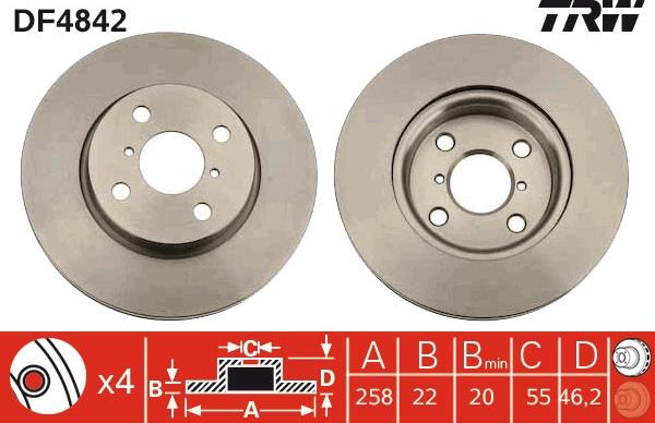 TRW DF4842 - Discofreno www.autoricambit.com