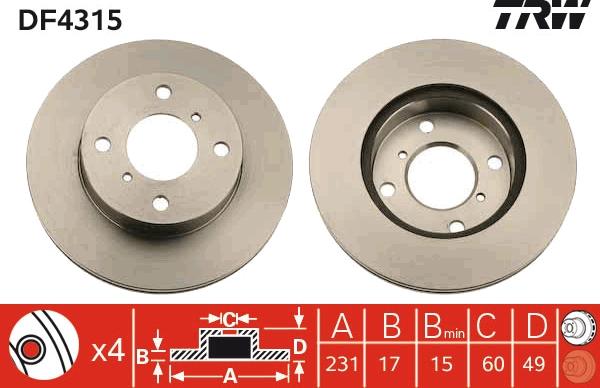 TRW DF4315 - Discofreno www.autoricambit.com