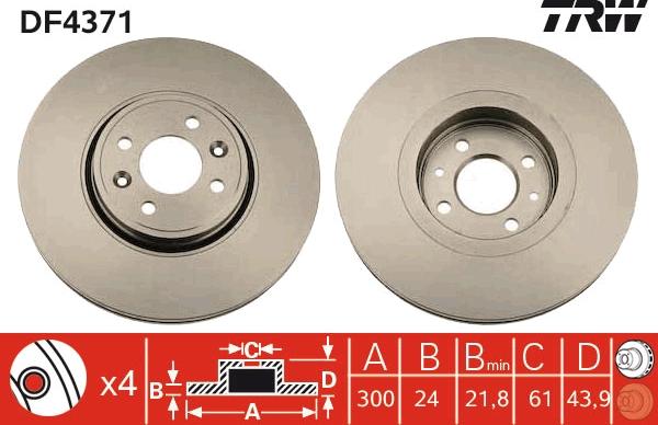 TRW DF4371 - Discofreno www.autoricambit.com