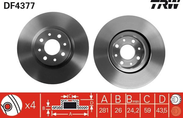 TRW DF4377 - Discofreno www.autoricambit.com