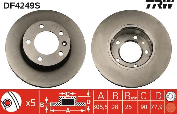 TRW DF4249S - Discofreno www.autoricambit.com