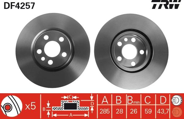 TRW DF4257 - Discofreno www.autoricambit.com