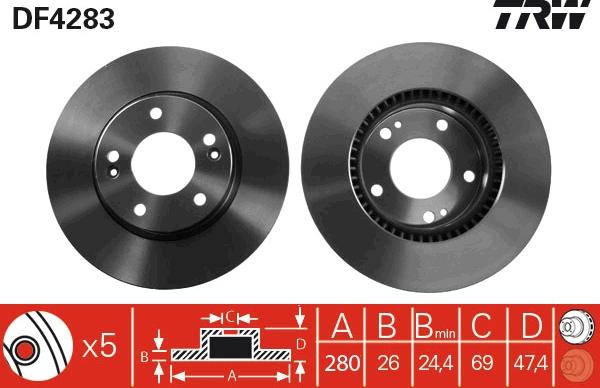 TRW DF4283 - Discofreno www.autoricambit.com