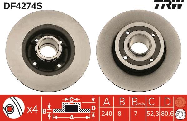 TRW DF4274S - Discofreno www.autoricambit.com