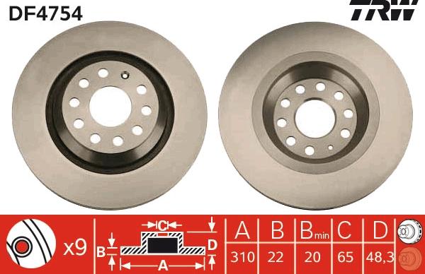 TRW DF4754 - Discofreno www.autoricambit.com