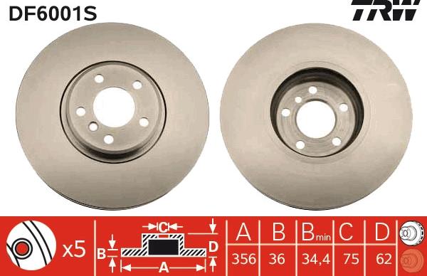 TRW DF6001S - Discofreno www.autoricambit.com