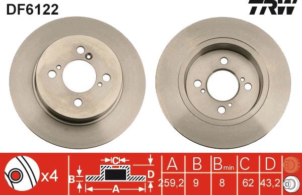 TRW DF6122 - Discofreno www.autoricambit.com