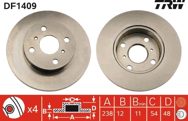 TRW DF1409 - Discofreno www.autoricambit.com