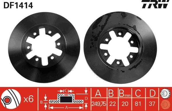 TRW DF1414 - Discofreno www.autoricambit.com