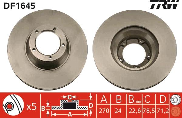 TRW DF1645 - Discofreno www.autoricambit.com