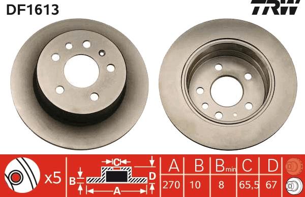 TRW DF1613 - Discofreno www.autoricambit.com