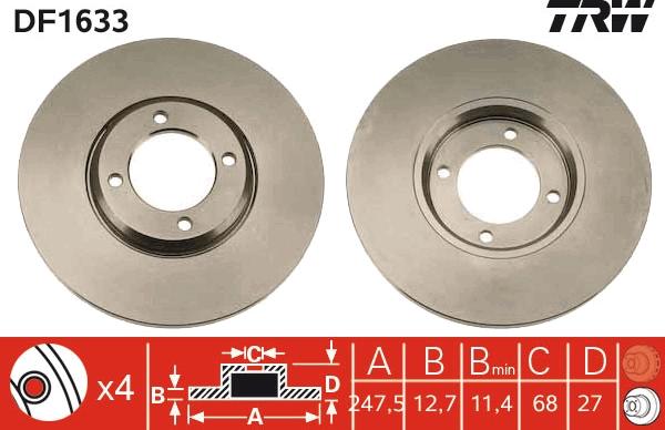 TRW DF1633 - Discofreno www.autoricambit.com