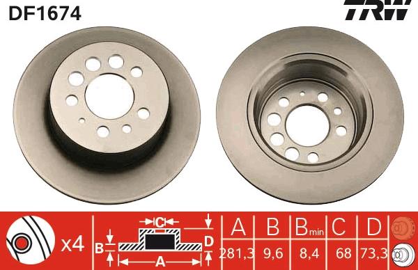 TRW DF1674 - Discofreno www.autoricambit.com