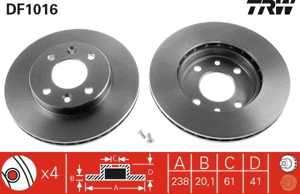 TRW DF1016 - Discofreno www.autoricambit.com