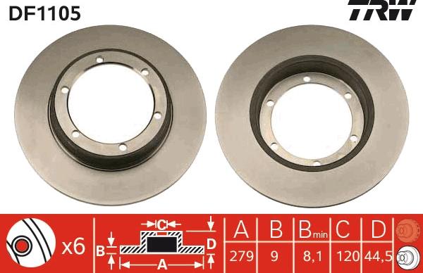 TRW DF1105 - Discofreno www.autoricambit.com