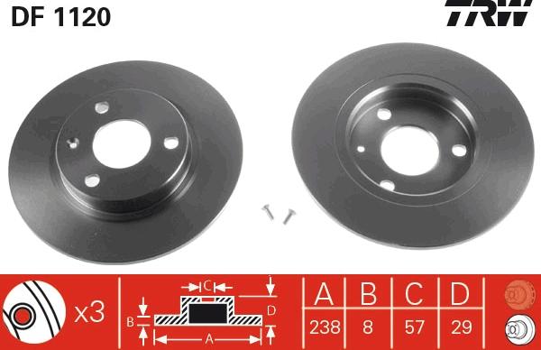 TRW DF1120 - Discofreno www.autoricambit.com