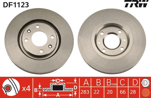 TRW DF1123 - Discofreno www.autoricambit.com