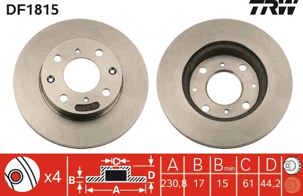 TRW DF1815 - Discofreno www.autoricambit.com