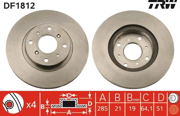 TRW DF1812 - Discofreno www.autoricambit.com