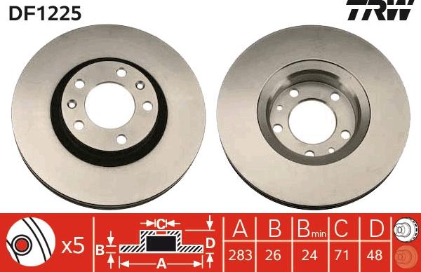 TRW DF1225 - Discofreno www.autoricambit.com