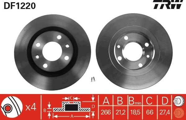 TRW DF1220 - Discofreno www.autoricambit.com