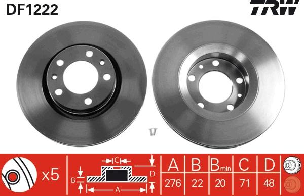 TRW DF1222 - Discofreno www.autoricambit.com