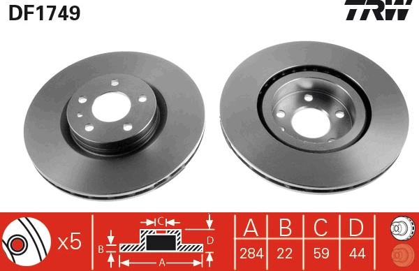 TRW DF1749 - Discofreno www.autoricambit.com