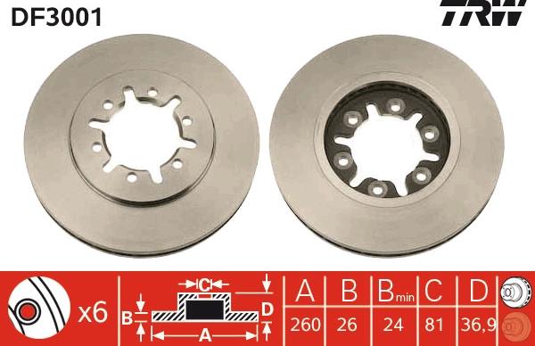 TRW DF3001 - Discofreno www.autoricambit.com