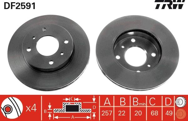 TRW DF2591 - Discofreno www.autoricambit.com