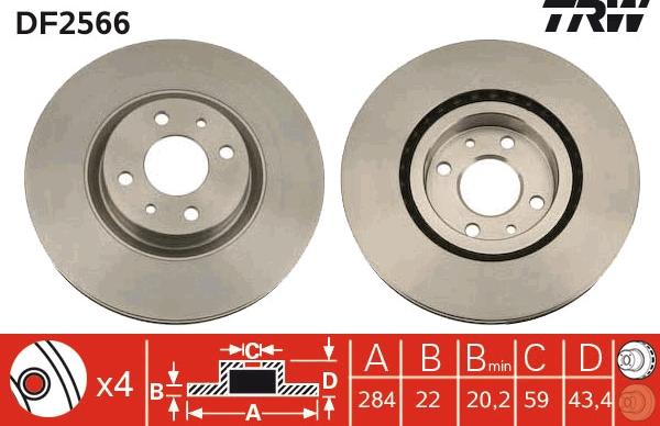 TRW DF2566 - Discofreno www.autoricambit.com