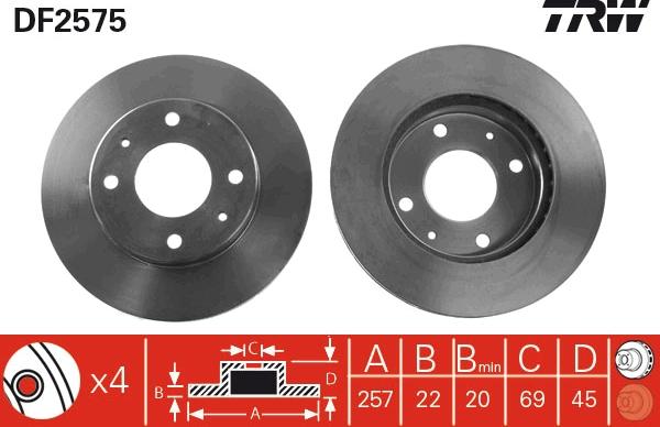 TRW DF2575 - Discofreno www.autoricambit.com