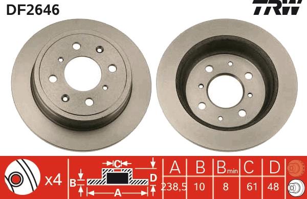 TRW DF2646 - Discofreno www.autoricambit.com