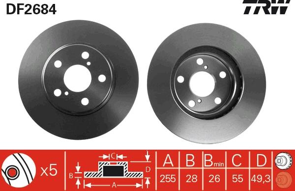 TRW DF2684 - Discofreno www.autoricambit.com