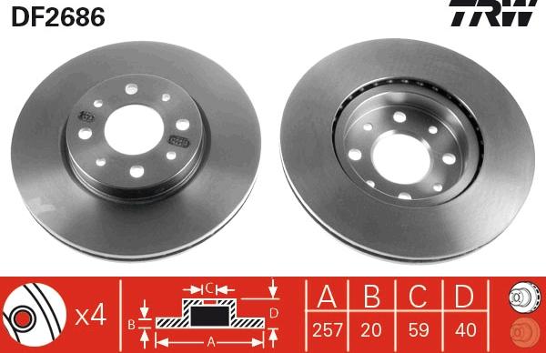 TRW DF2686 - Discofreno www.autoricambit.com