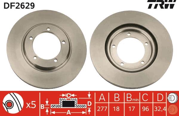 TRW DF2629 - Discofreno www.autoricambit.com