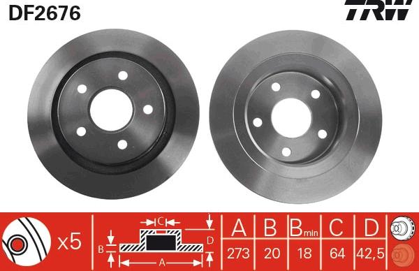 TRW DF2676 - Discofreno www.autoricambit.com