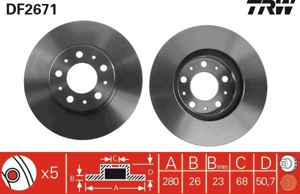 TRW DF2671 - Discofreno www.autoricambit.com