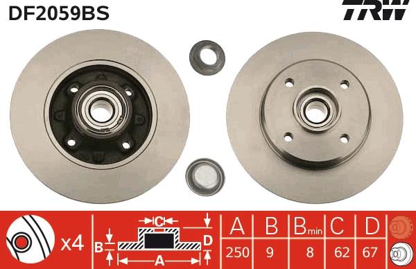 TRW DF2059BS - Discofreno www.autoricambit.com