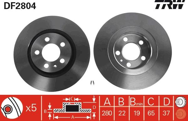 TRW DF2804 - Discofreno www.autoricambit.com